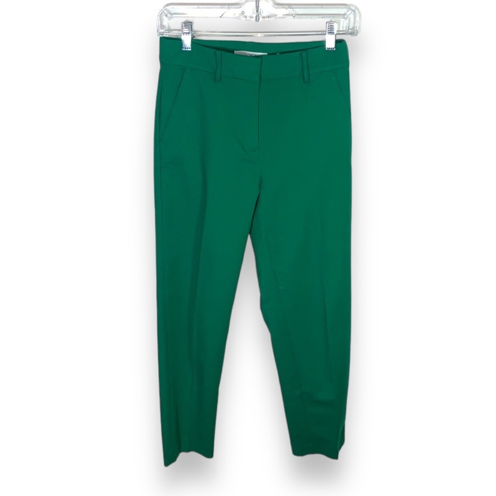 Loft The Perfect Straight Curvy Green Pants High Rise Trousers Size 00 Like New